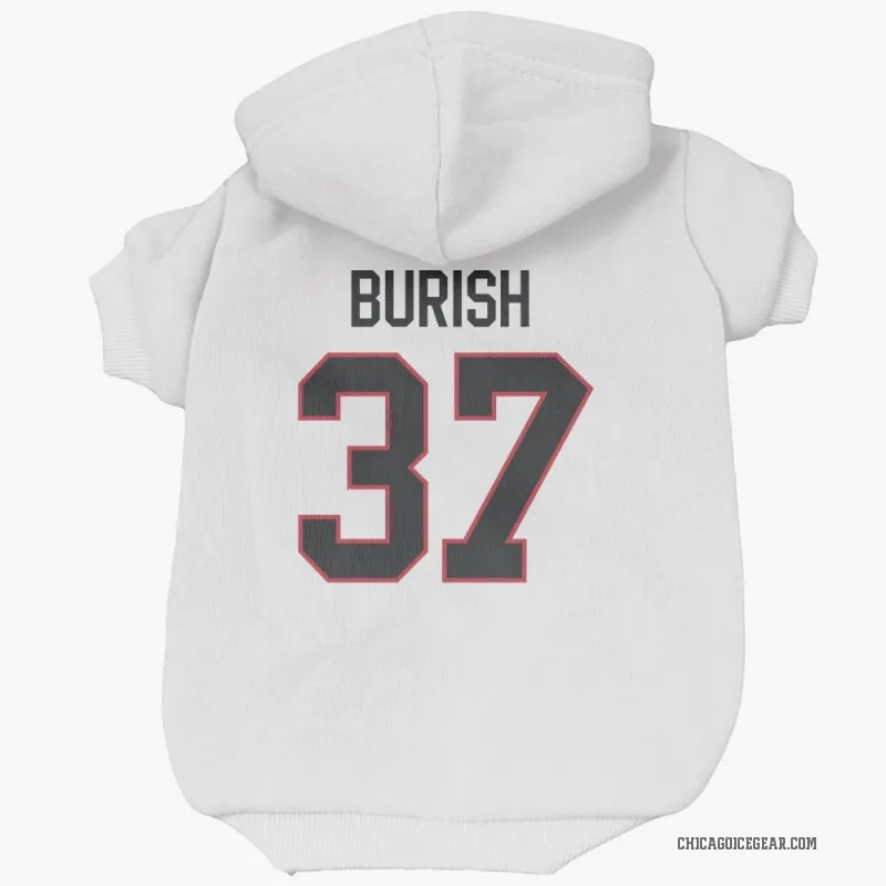 Adam Burish  White Chicago Blackhawks  Cat & Dog Pet Hoodie