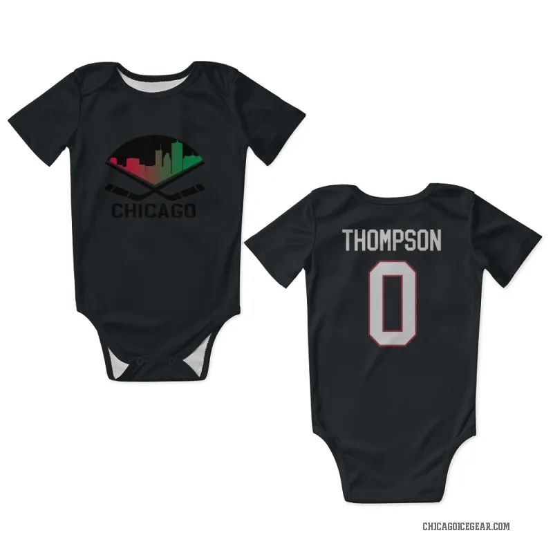 Aidan Thompson  Black Chicago Blackhawks  Newborn & Infant Bodysuit