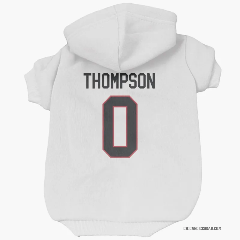 Aidan Thompson  White Chicago Blackhawks  Cat & Dog Pet Hoodie