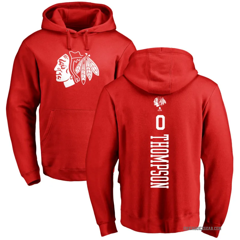Aidan Thompson Youth Red Chicago Blackhawks Branded One Color Backer Pullover Hoodie
