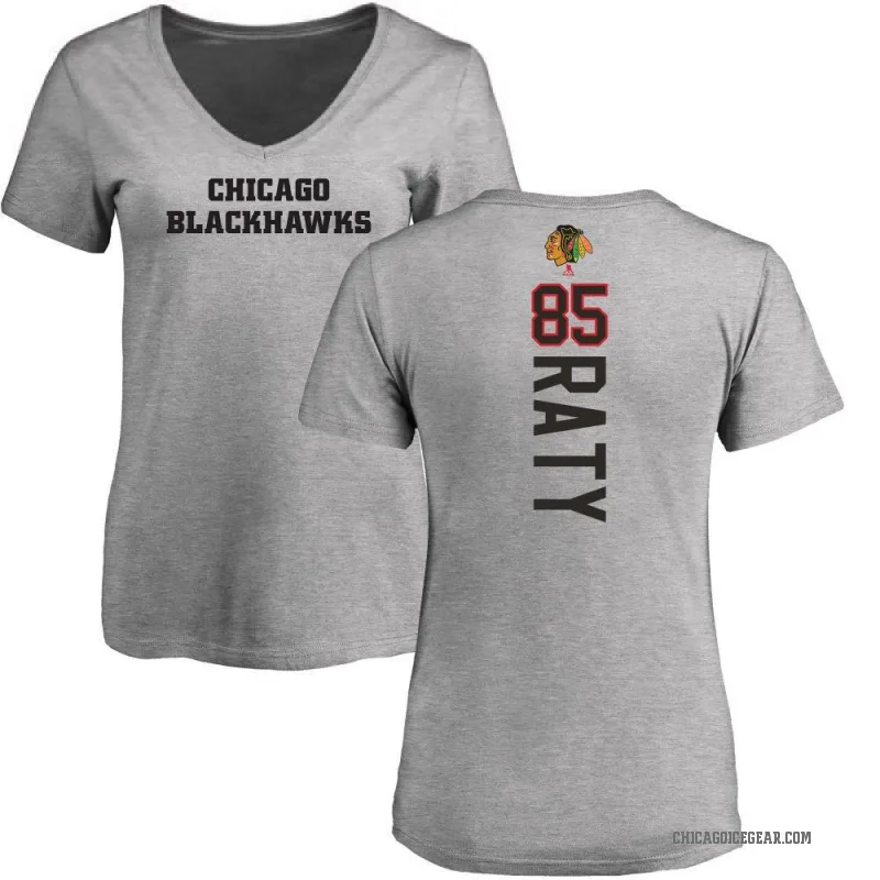 Aku Raty Women's Ash Chicago Blackhawks Backer T-Shirt -