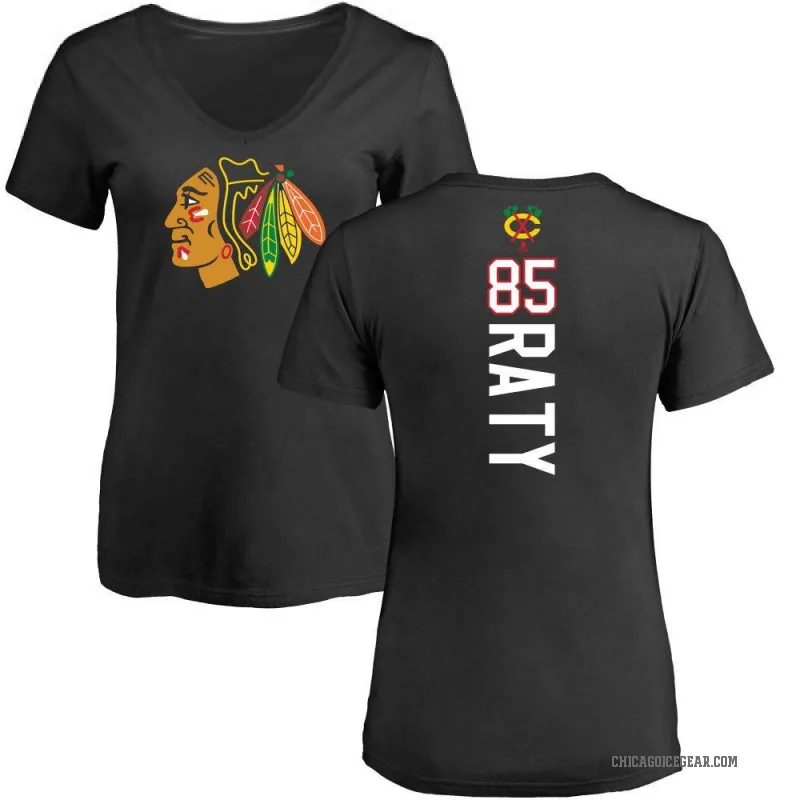 Aku Raty Women's Black Chicago Blackhawks Backer T-Shirt -