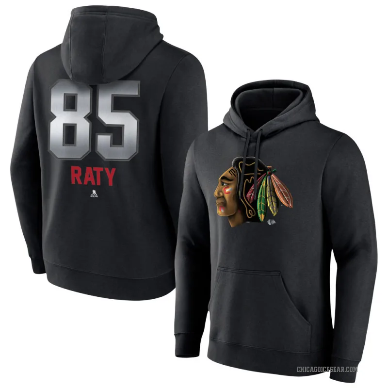 Aku Raty Youth Black Chicago Blackhawks Branded Midnight Mascot Logo Pullover Hoodie
