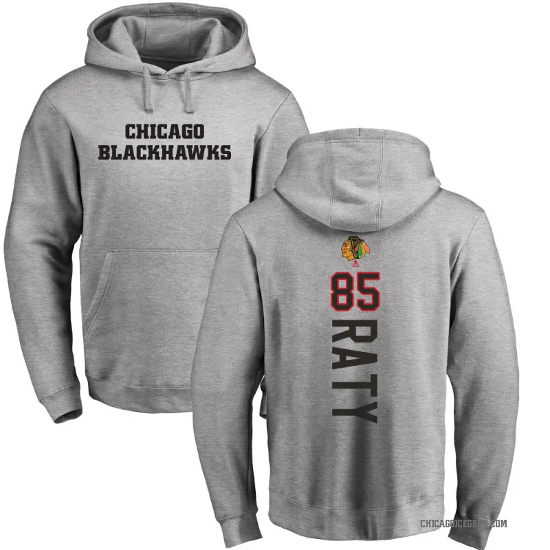 Aku Raty Youth Chicago Blackhawks Branded Ash Backer Pullover Hoodie