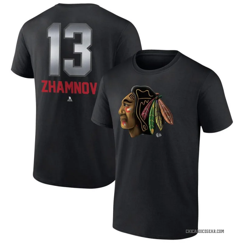 Alex Zhamnov Youth Black Chicago Blackhawks Midnight Mascot Logo T-Shirt