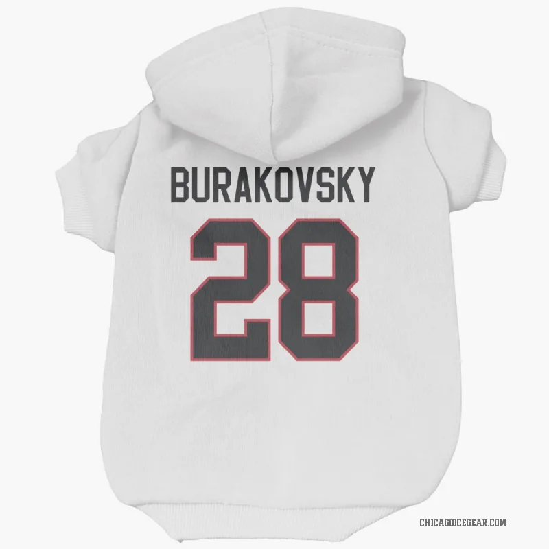 Andre Burakovsky  White Chicago Blackhawks  Cat & Dog Pet Hoodie