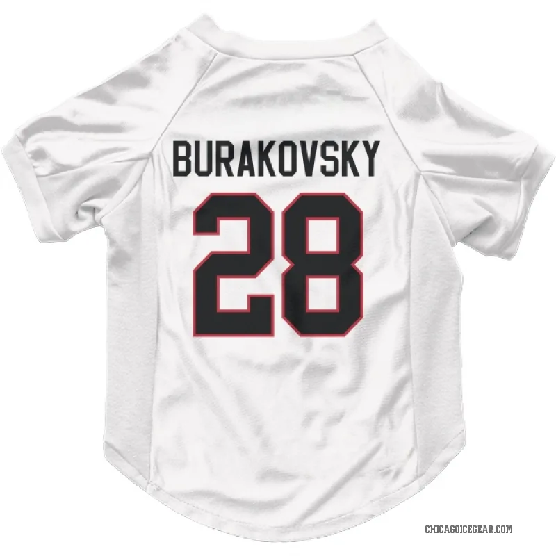 Andre Burakovsky  White Chicago Blackhawks  Cat & Dog Pet Jersey