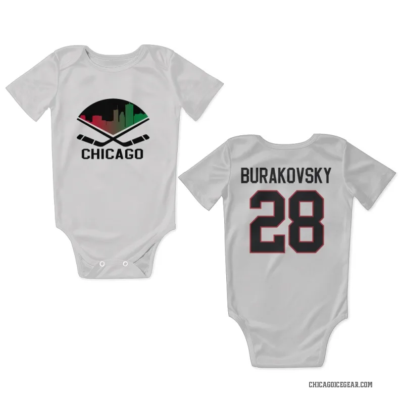 Andre Burakovsky  White Chicago Blackhawks  Newborn & Infant Bodysuit