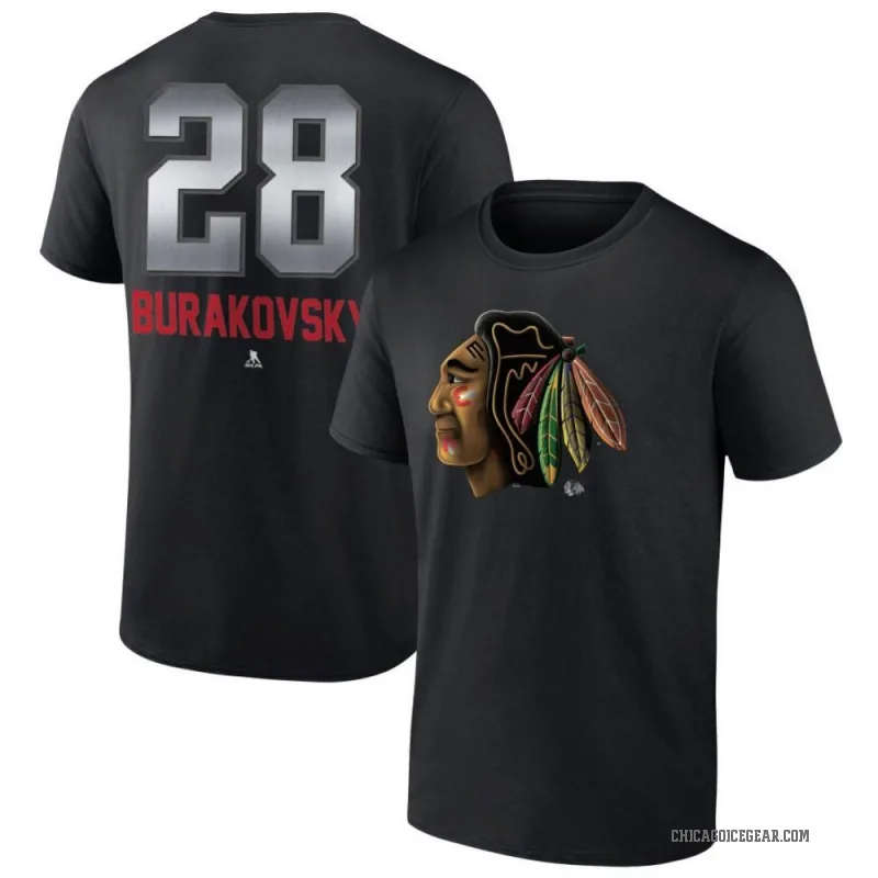 Andre Burakovsky Youth Black Chicago Blackhawks Midnight Mascot Logo T-Shirt