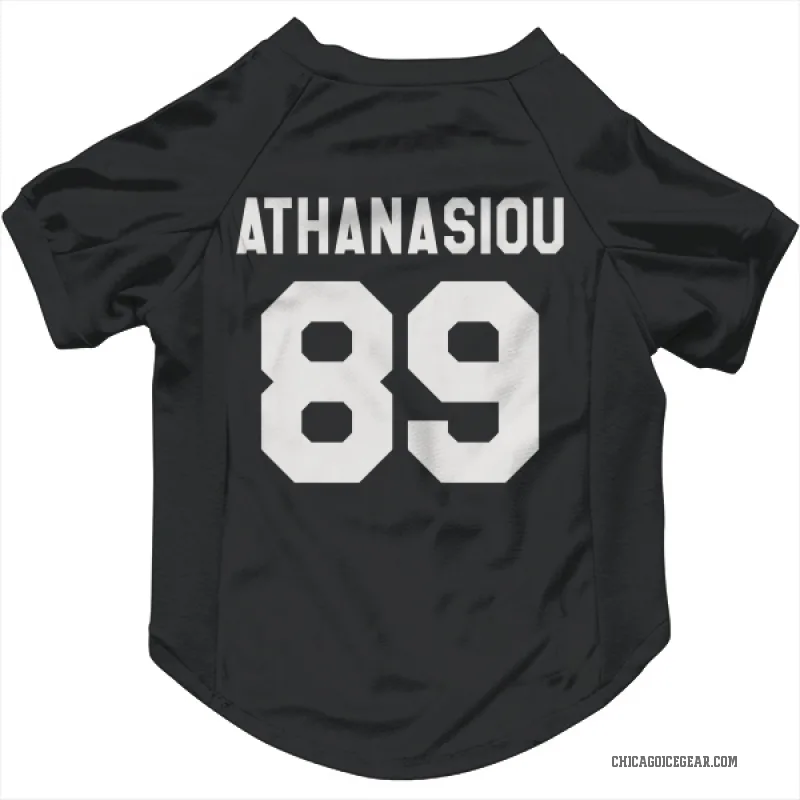 Andreas Athanasiou  Black White Chicago Blackhawks  Cat & Dog Pet Jersey