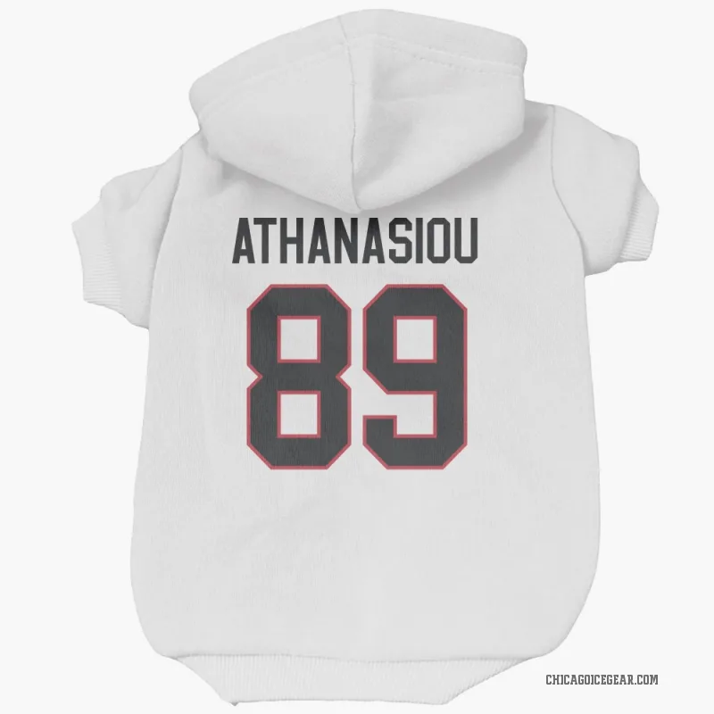 Andreas Athanasiou  White Chicago Blackhawks  Cat & Dog Pet Hoodie