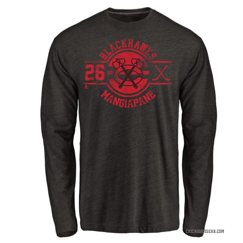 Andrew Mangiapane Men's Black Chicago Blackhawks Insignia Long Sleeve T-Shirt -