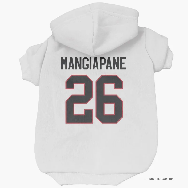 Andrew Mangiapane  White Chicago Blackhawks  Cat & Dog Pet Hoodie