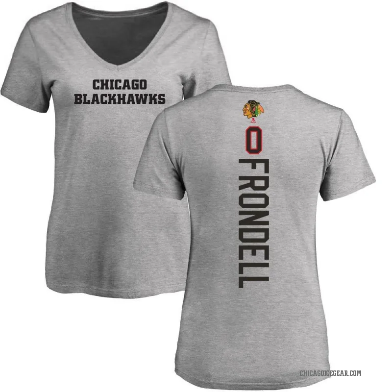Anton Frondell Women's Ash Chicago Blackhawks Backer T-Shirt -