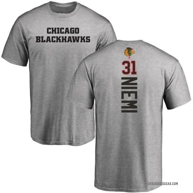 Antti Niemi Men's Ash Chicago Blackhawks Backer T-Shirt -