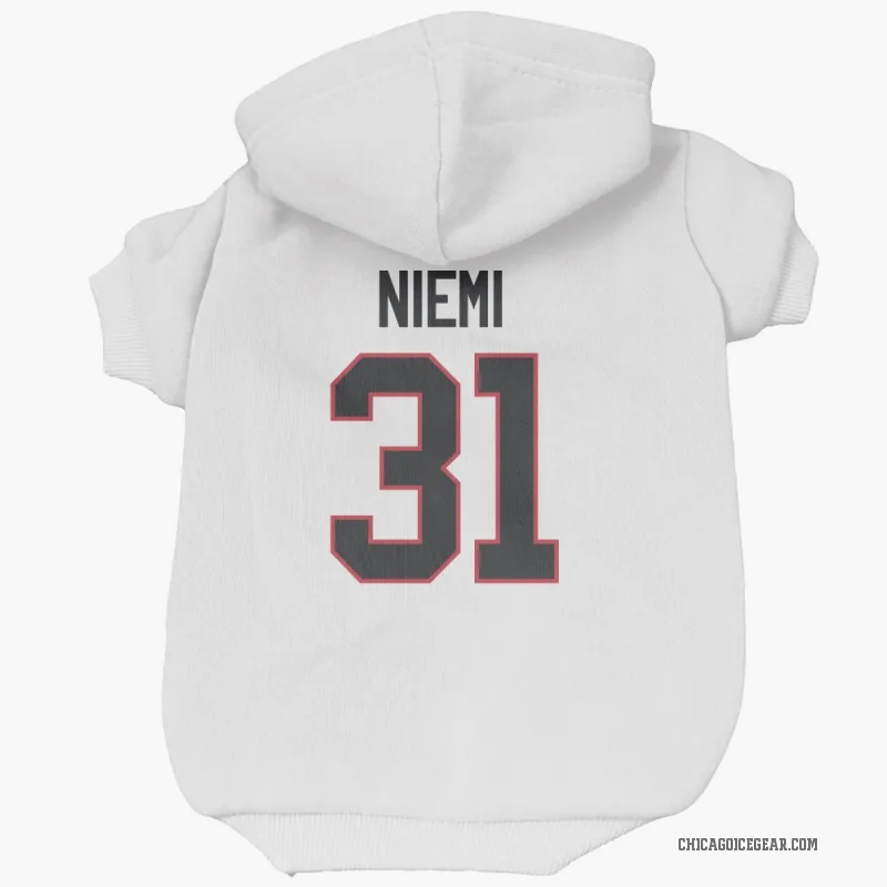 Antti Niemi  White Chicago Blackhawks  Cat & Dog Pet Hoodie