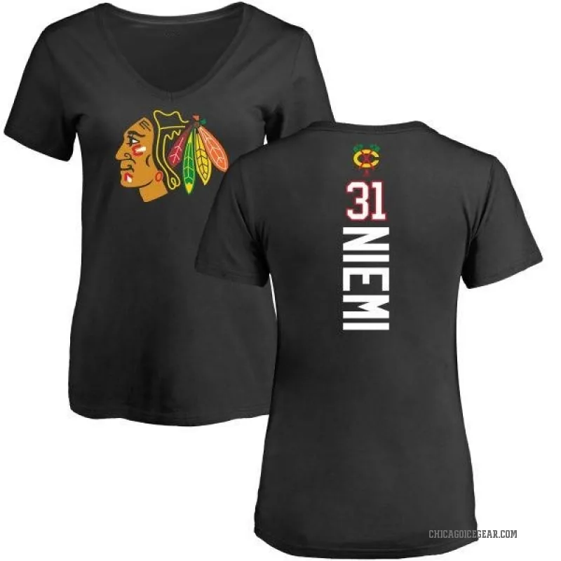 Antti Niemi Women's Black Chicago Blackhawks Backer T-Shirt -
