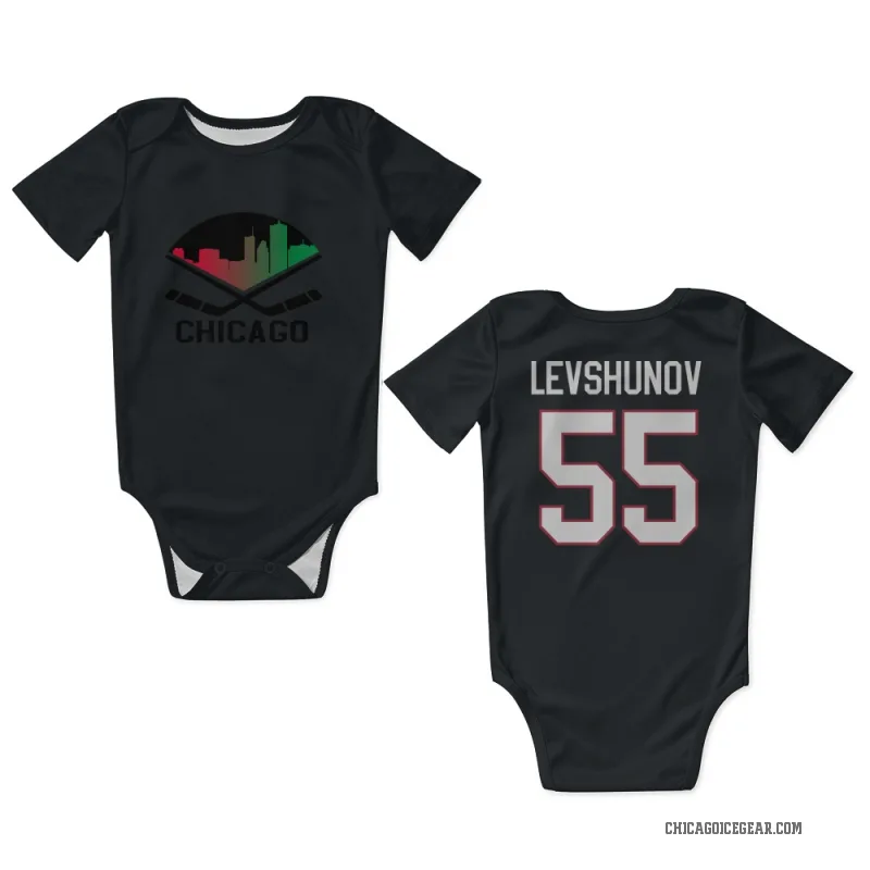 Artyom Levshunov  Black Chicago Blackhawks  Newborn & Infant Bodysuit