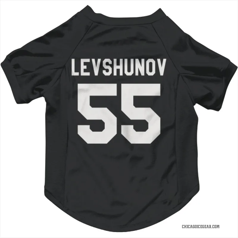 Artyom Levshunov  Black White Chicago Blackhawks  Cat & Dog Pet Jersey