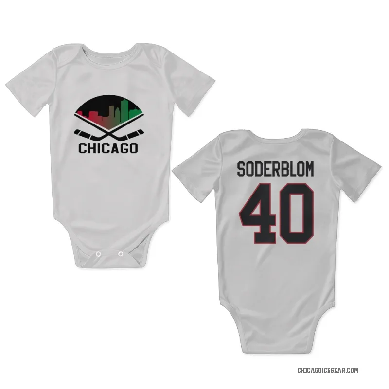 Arvid Soderblom  White Chicago Blackhawks  Newborn & Infant Bodysuit