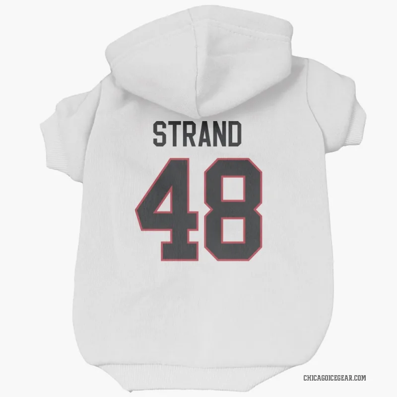 Austin Strand  White Chicago Blackhawks  Cat & Dog Pet Hoodie