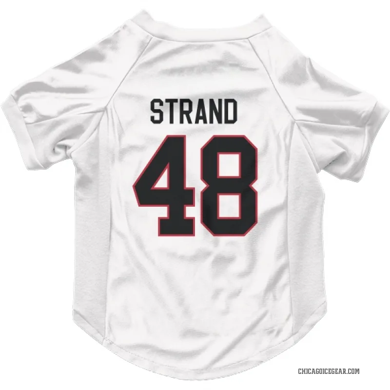 Austin Strand  White Chicago Blackhawks  Cat & Dog Pet Jersey