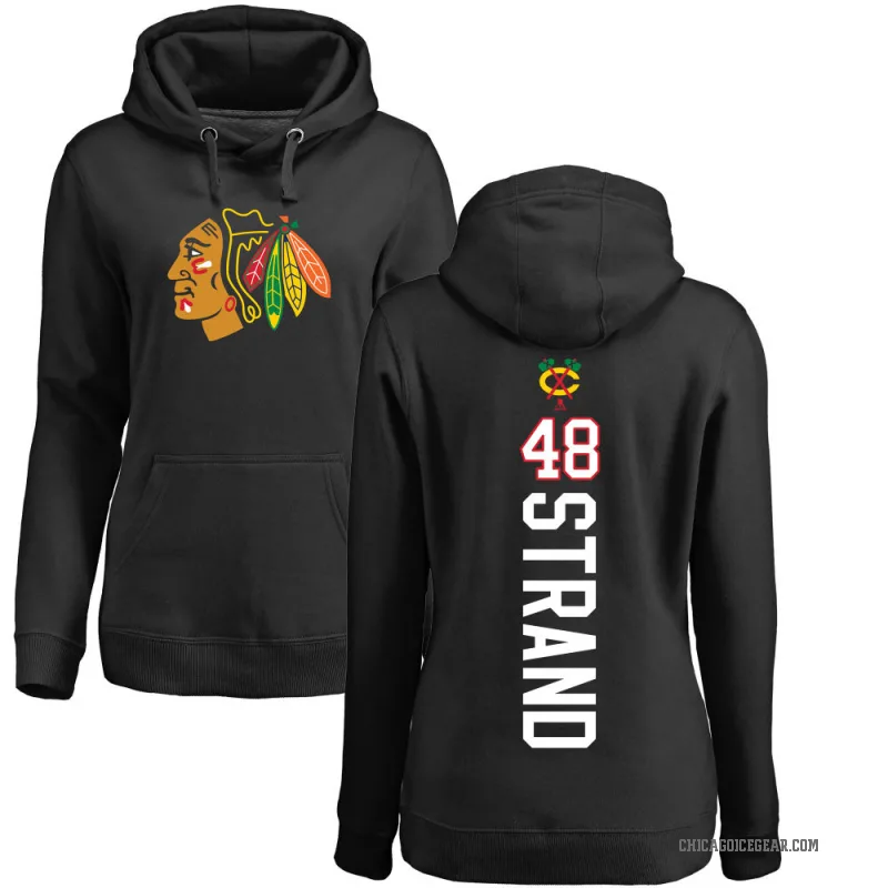 Austin Strand Women's Black Chicago Blackhawks Branded Backer Pullover Hoodie