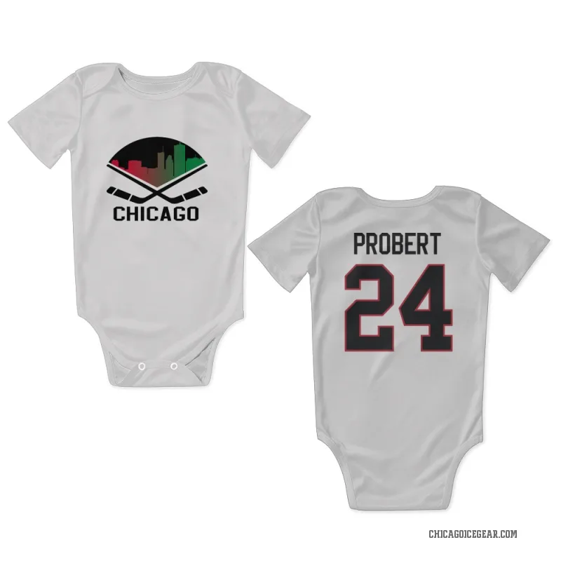 Bob Probert  White Chicago Blackhawks  Newborn & Infant Bodysuit