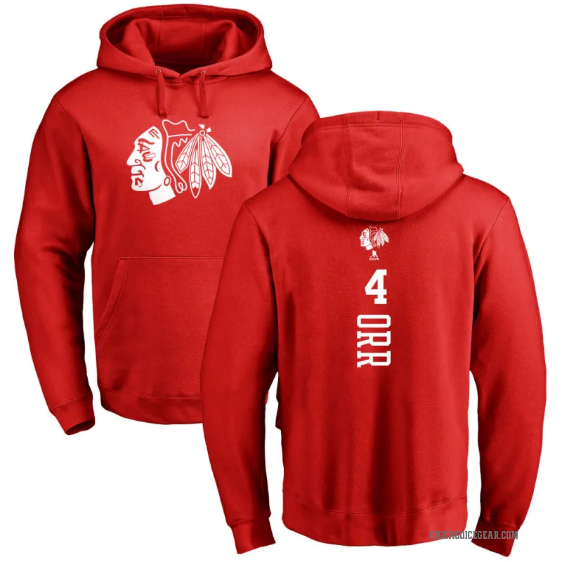 Bobby Orr Men's Red Chicago Blackhawks Branded One Color Backer Pullover Hoodie