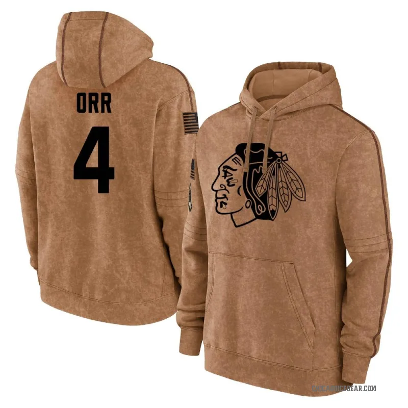 Bobby Orr Youth Brown Chicago Blackhawks 2023 Salute to Service Club Pullover Hoodie
