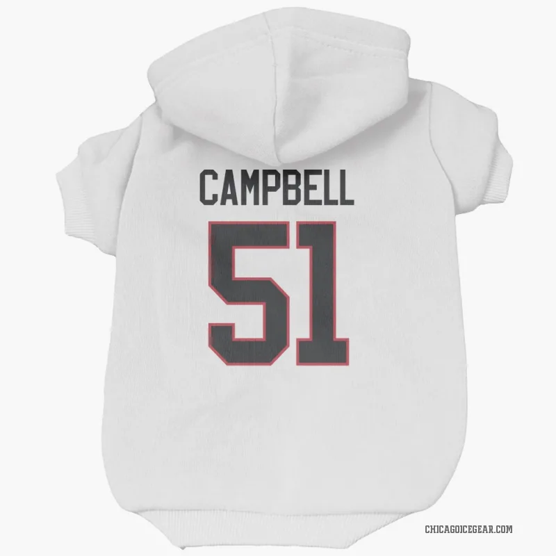 Brian Campbell  White Chicago Blackhawks  Cat & Dog Pet Hoodie