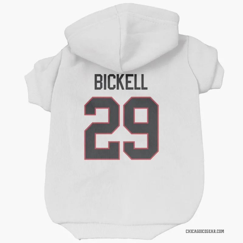 Bryan Bickell  White Chicago Blackhawks  Cat & Dog Pet Hoodie