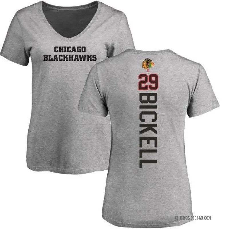 Bryan Bickell Women's Ash Chicago Blackhawks Backer T-Shirt -