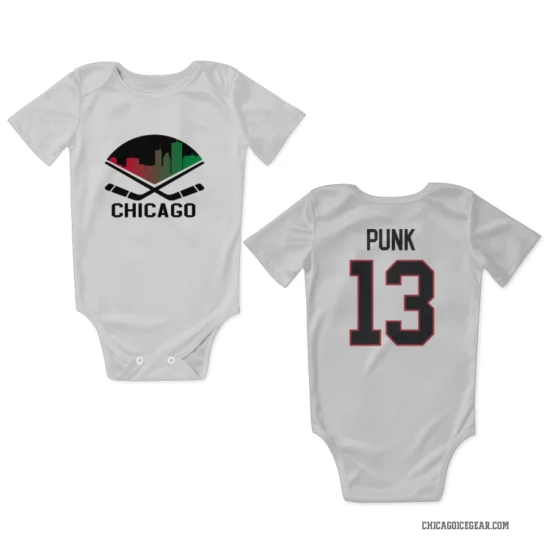 CM Punk  White Chicago Blackhawks  Newborn & Infant Bodysuit