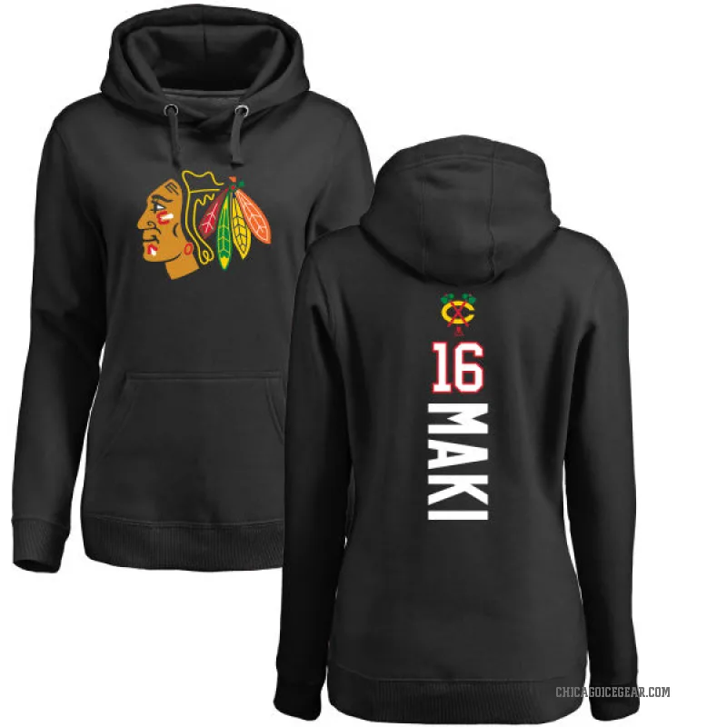 Chico Maki Women's Black Chicago Blackhawks Branded Backer Pullover Hoodie