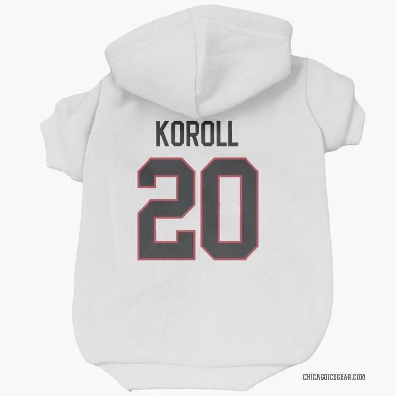 Cliff Koroll  White Chicago Blackhawks  Cat & Dog Pet Hoodie