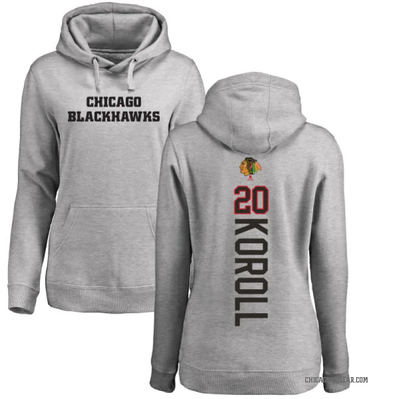 Cliff Koroll Women's Chicago Blackhawks Branded Ash Backer Pullover Hoodie
