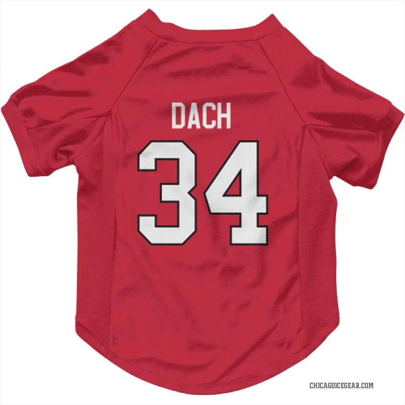 Colton Dach  Red Chicago Blackhawks  Cat & Dog Pet Jersey