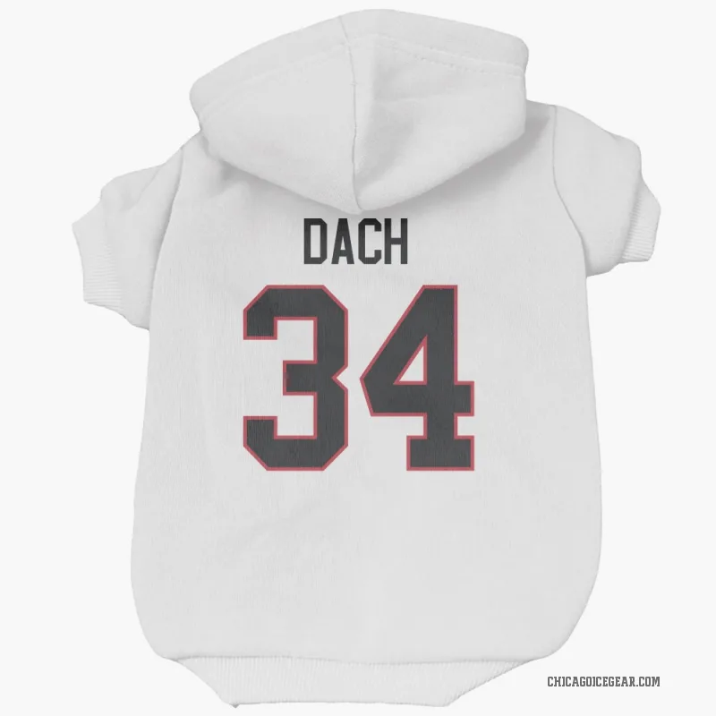Colton Dach  White Chicago Blackhawks  Cat & Dog Pet Hoodie