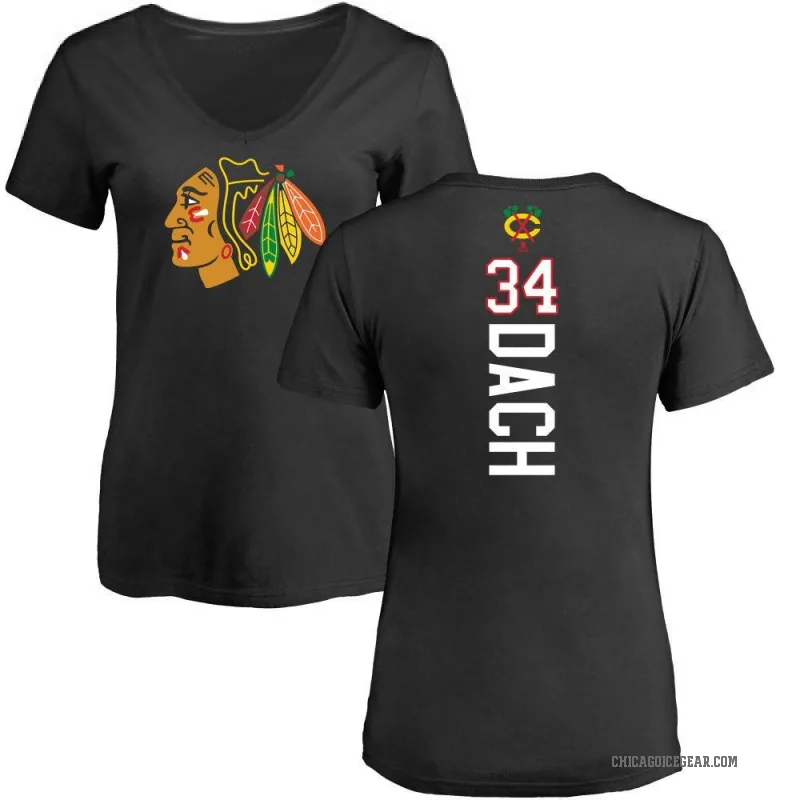 Colton Dach Women's Black Chicago Blackhawks Backer T-Shirt -