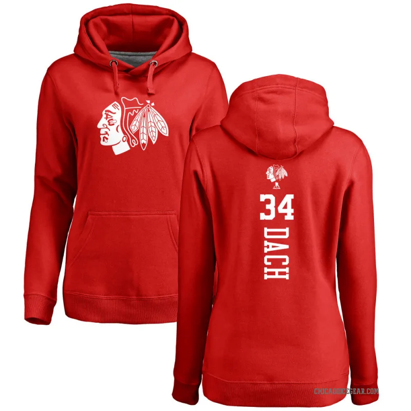 Colton Dach Women's Red Chicago Blackhawks Branded One Color Backer Pullover Hoodie