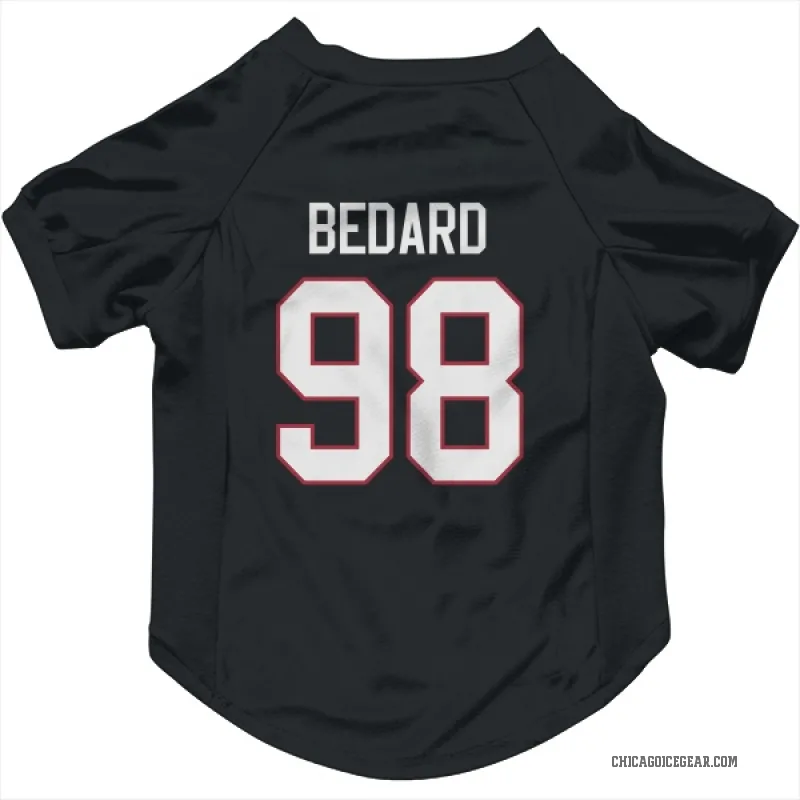 Connor Bedard  Black Chicago Blackhawks  Cat & Dog Pet Jersey