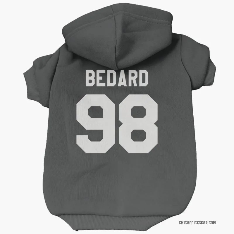 Connor Bedard  Black White Chicago Blackhawks  Cat & Dog Pet Hoodie
