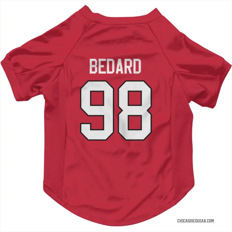 Connor Bedard  Red Chicago Blackhawks  Cat & Dog Pet Jersey