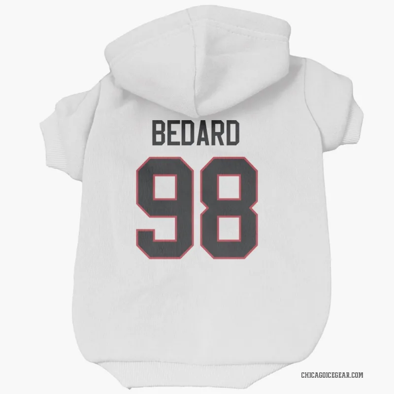 Connor Bedard  White Chicago Blackhawks  Cat & Dog Pet Hoodie