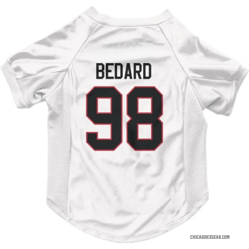 Connor Bedard  White Chicago Blackhawks  Cat & Dog Pet Jersey