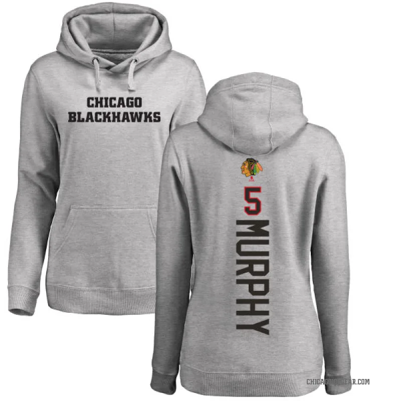 Connor Murphy Women's Chicago Blackhawks Branded Ash Backer Pullover Hoodie