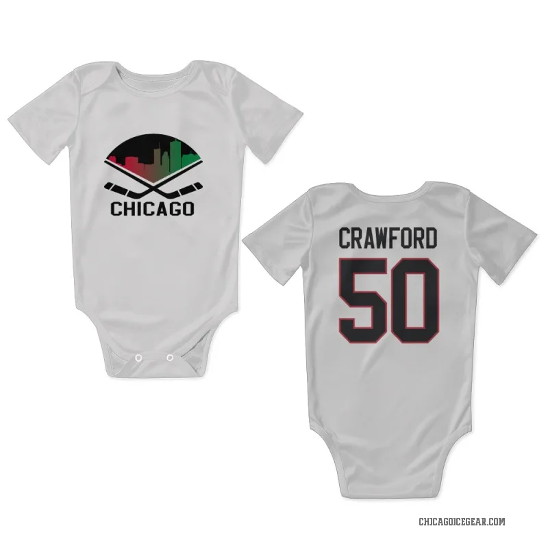 Corey Crawford  White Chicago Blackhawks  Newborn & Infant Bodysuit