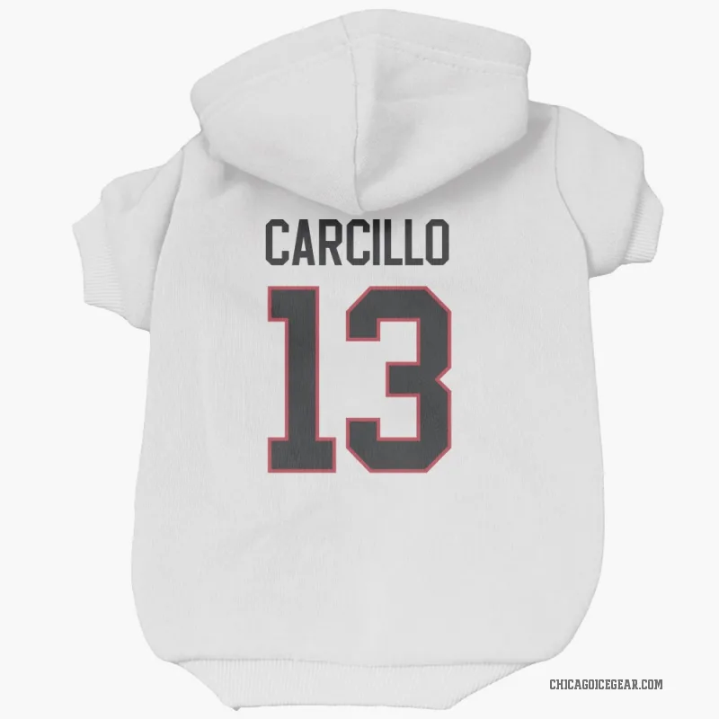 Daniel Carcillo  White Chicago Blackhawks  Cat & Dog Pet Hoodie