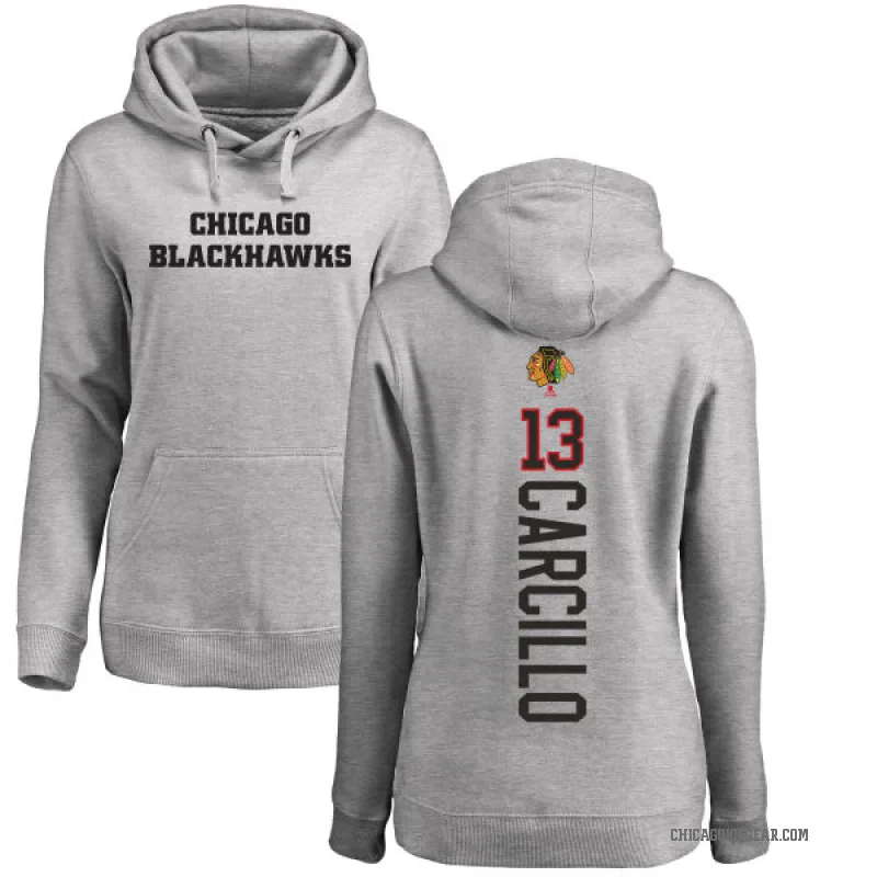 Daniel Carcillo Women's Chicago Blackhawks Branded Ash Backer Pullover Hoodie